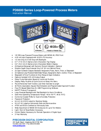 Thumbnail of document Manual - PD6600 Loop Leader Loop-Powered Process Meter